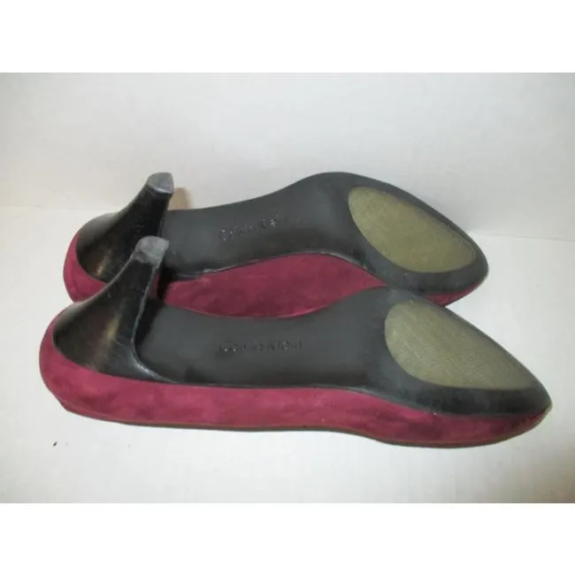 Calvin Klein Burgundy Wine Suede Rounded Pumps Size Us