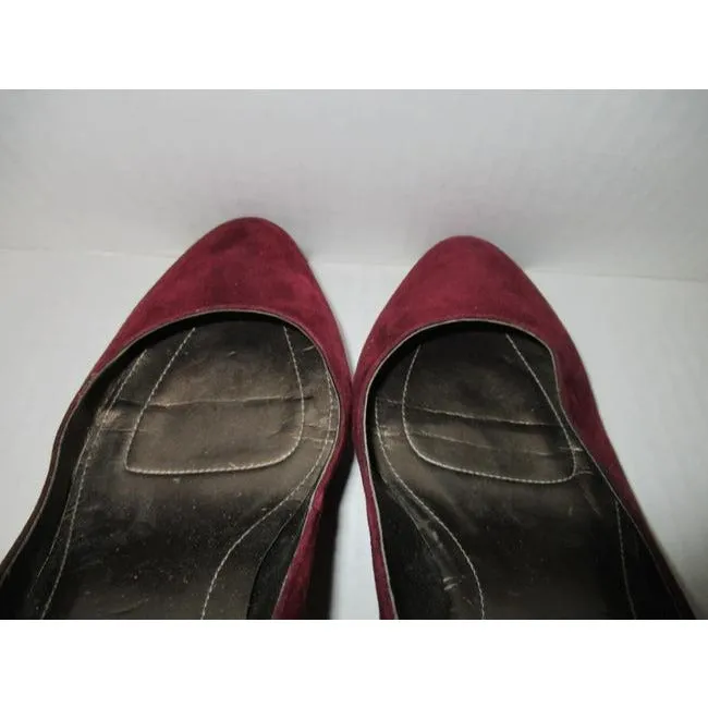Calvin Klein Burgundy Wine Suede Rounded Pumps Size Us