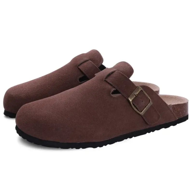 Cuzcare Orthopedic Sandals Women’s Suede Mules Slippers Cork With Arch Support