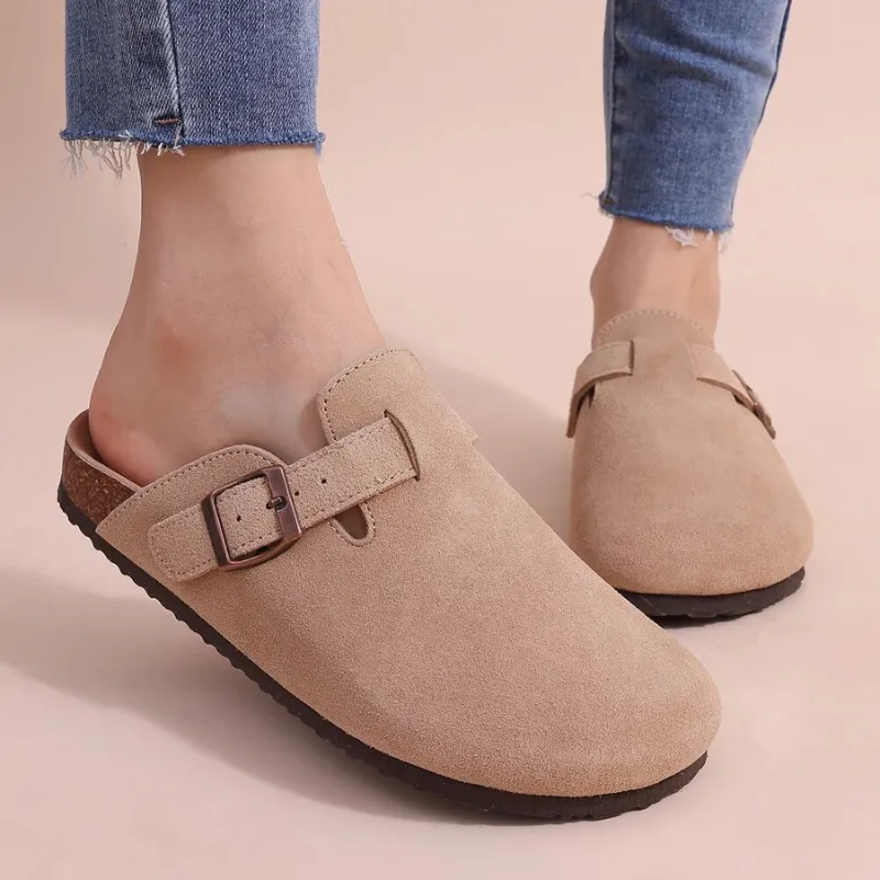 Cuzcare Orthopedic Sandals Women’s Suede Mules Slippers Cork With Arch Support