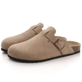 Cuzcare Orthopedic Sandals Women’s Suede Mules Slippers Cork With Arch Support