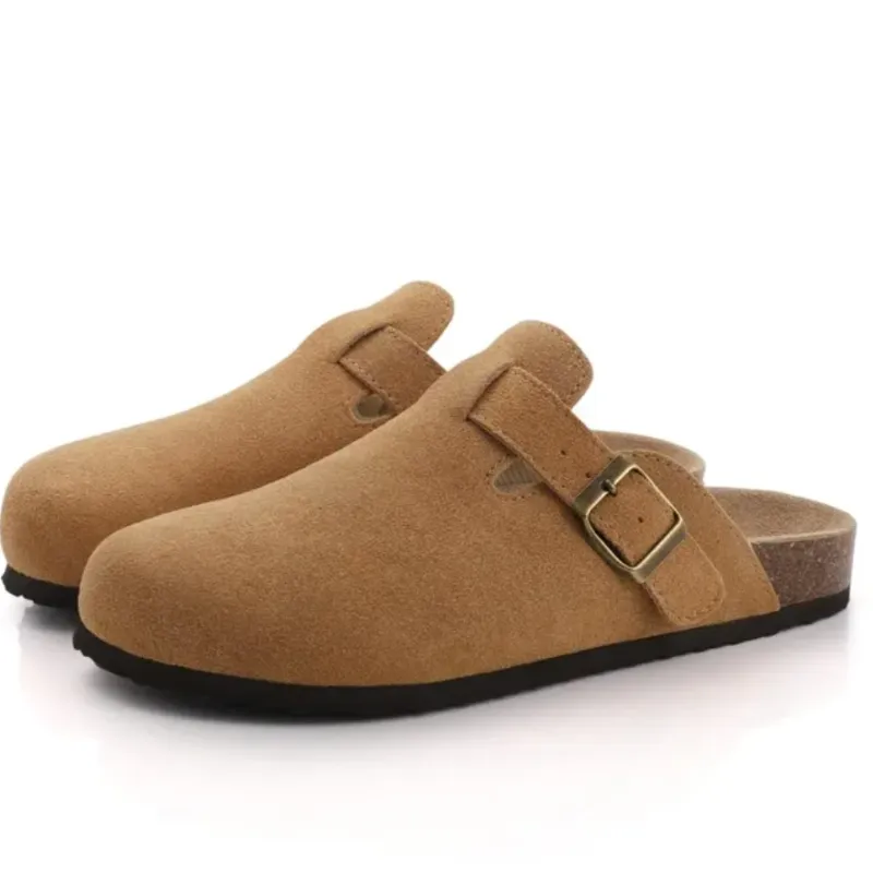 Cuzcare Orthopedic Sandals Women’s Suede Mules Slippers Cork With Arch Support