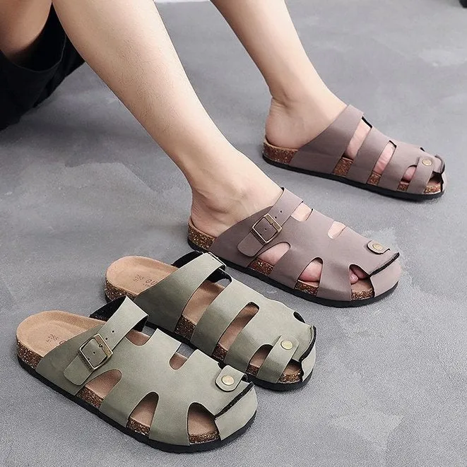 Cuzcare Summer Walking Orthopedic Sandals Premium Cork Hollow-out Slides