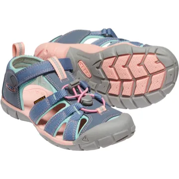 Keen Kids Seacamp II CNX Sandal in Flint Stone Ocean Wave