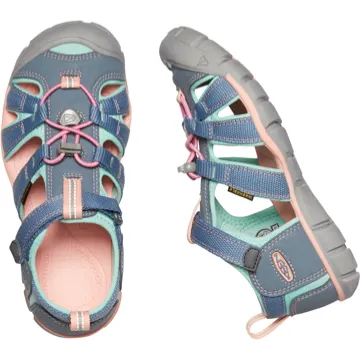 Keen Kids Seacamp II CNX Sandal in Flint Stone Ocean Wave
