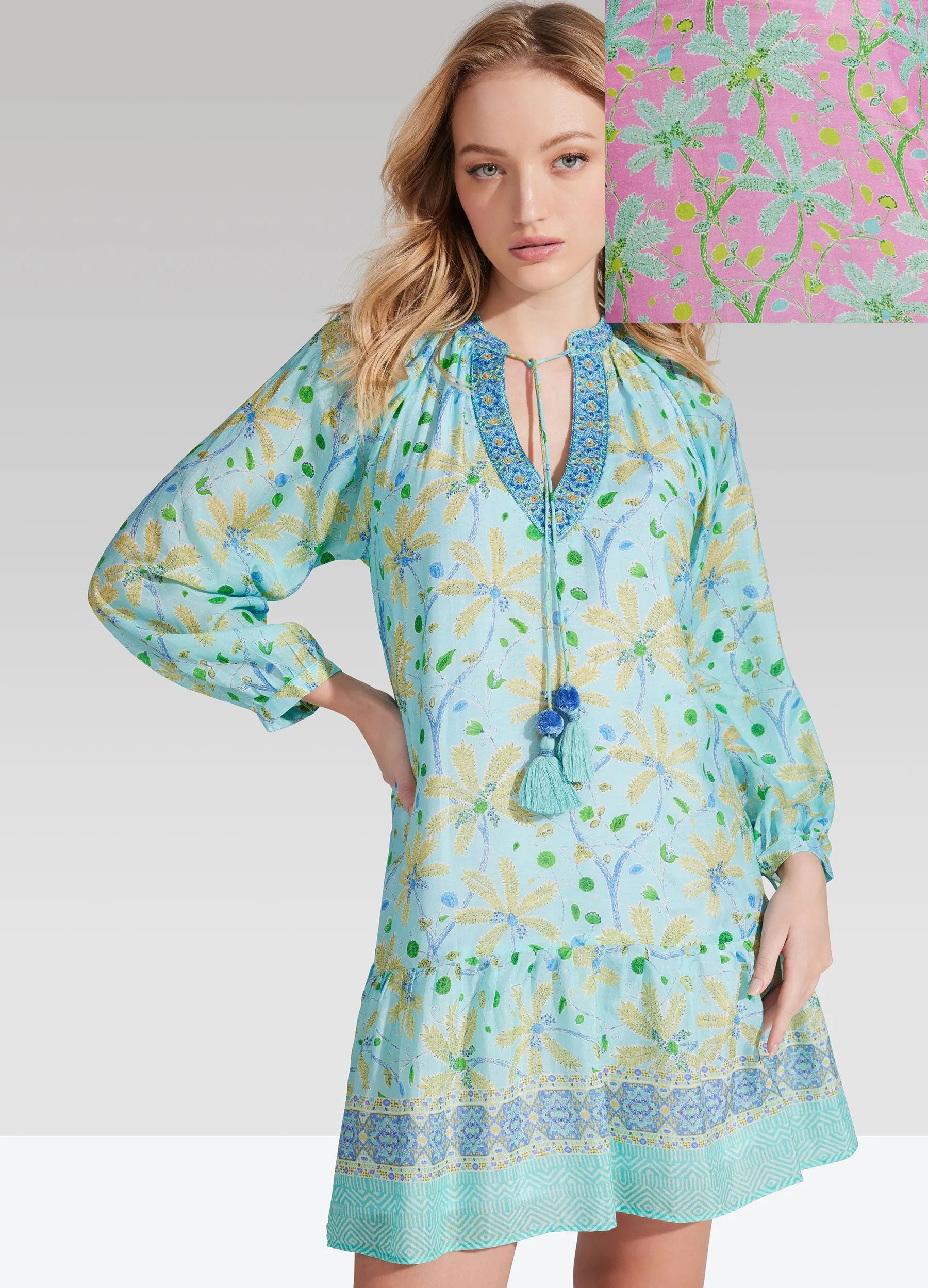 Palms 36" Peasant Dress