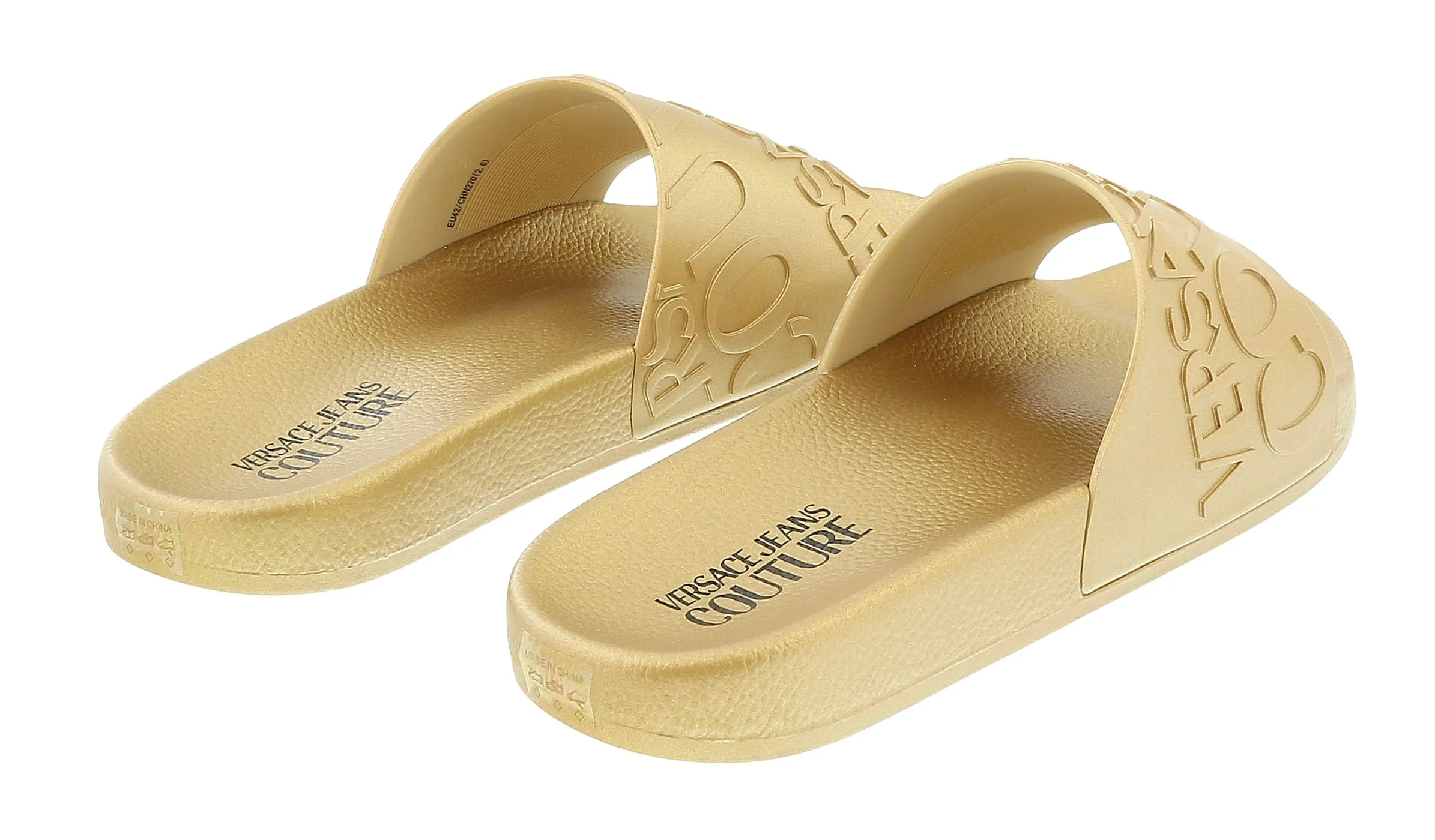 Versace Jeans Couture Gold Signature Embossed  Pool Slide-12