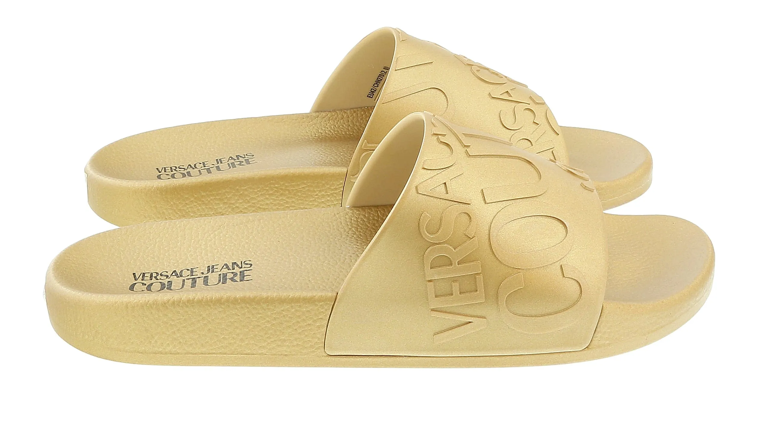 Versace Jeans Couture Gold Signature Embossed  Pool Slide-12