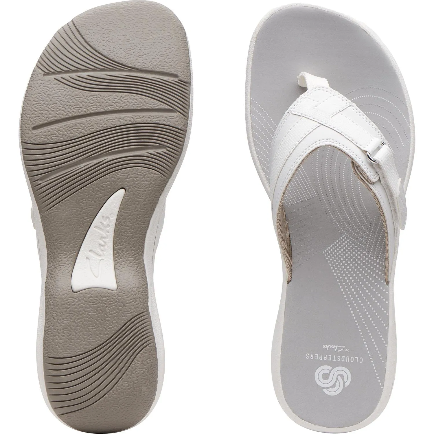 Women's Clarks Cloudsteppers Breeze Sea H White Synthetic